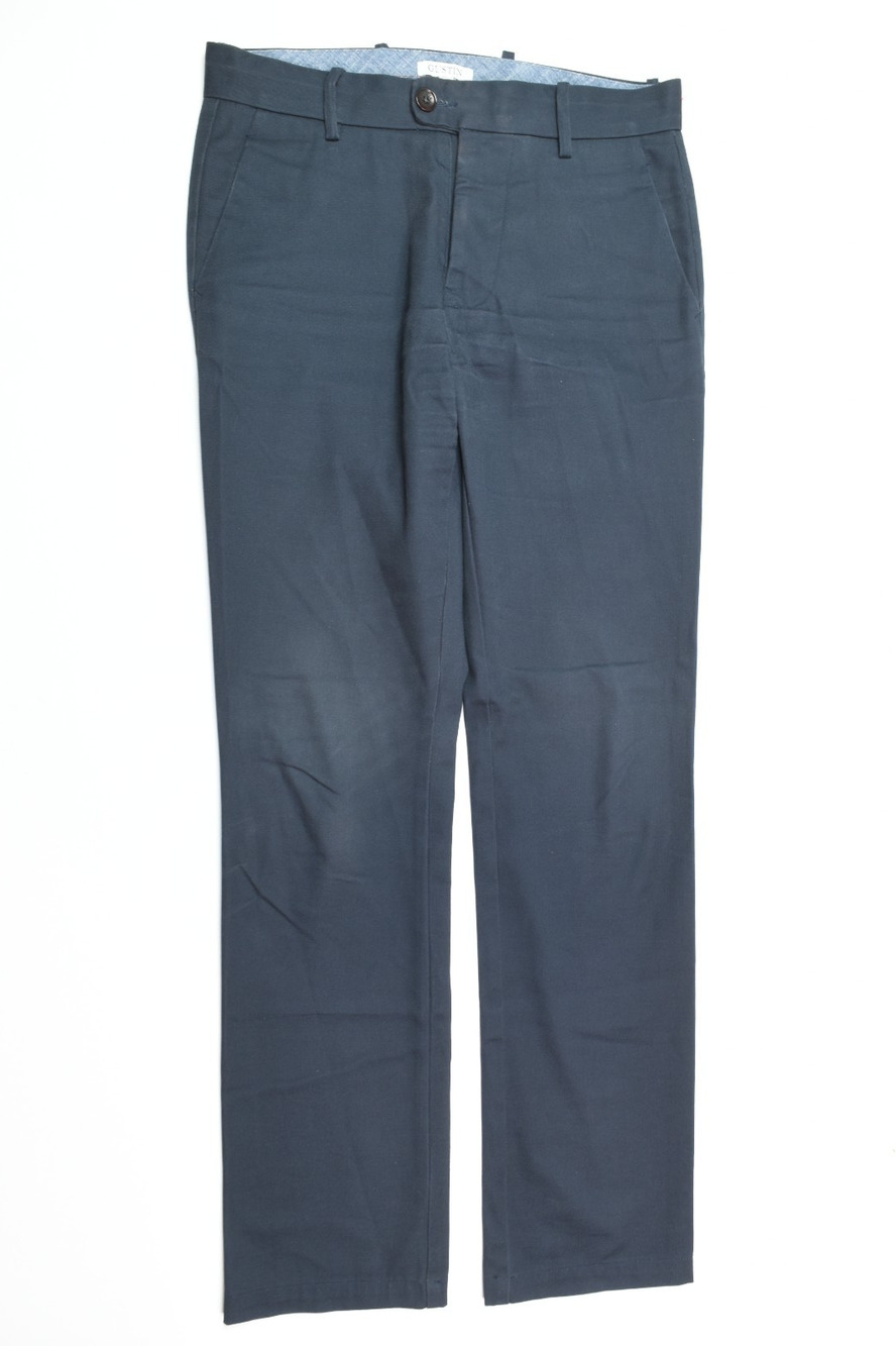 GUSTIN Chino Pants Mens 31 Navy Blue Cotton Twill Button-Fly Slim Fit Casual